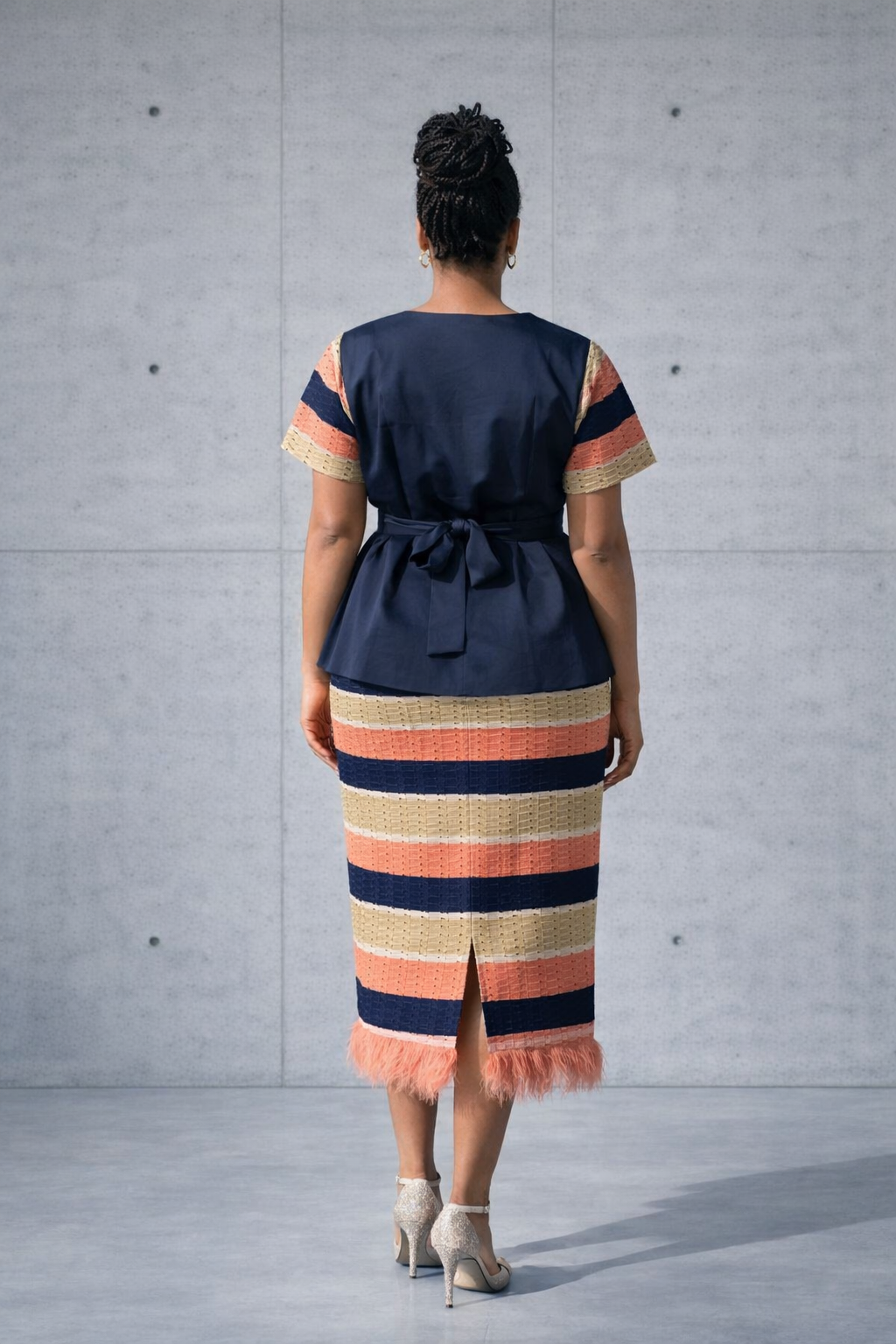 Ayo Stripe Midi Skirt
