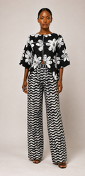 Naledi pant set (Black and white)