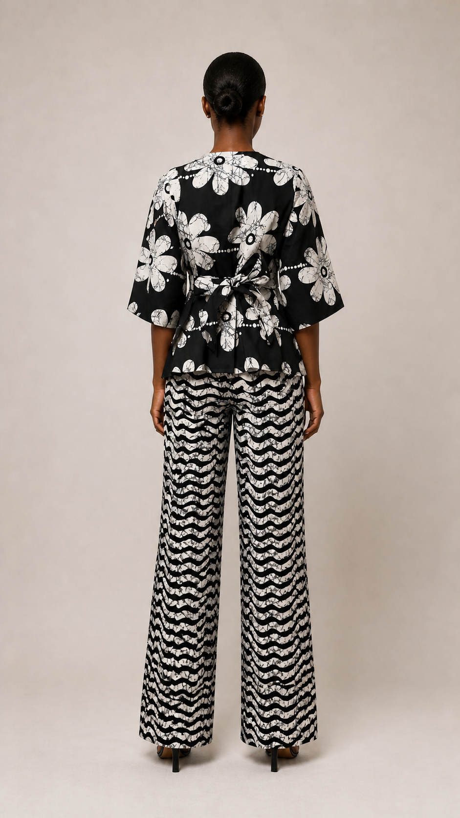 Naledi pant set (Black and white)