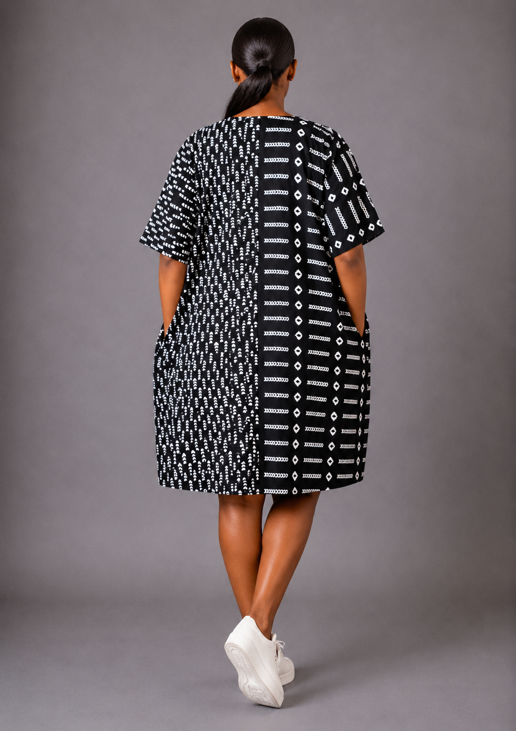 Adire Luxe Oversized Dress (Blue)