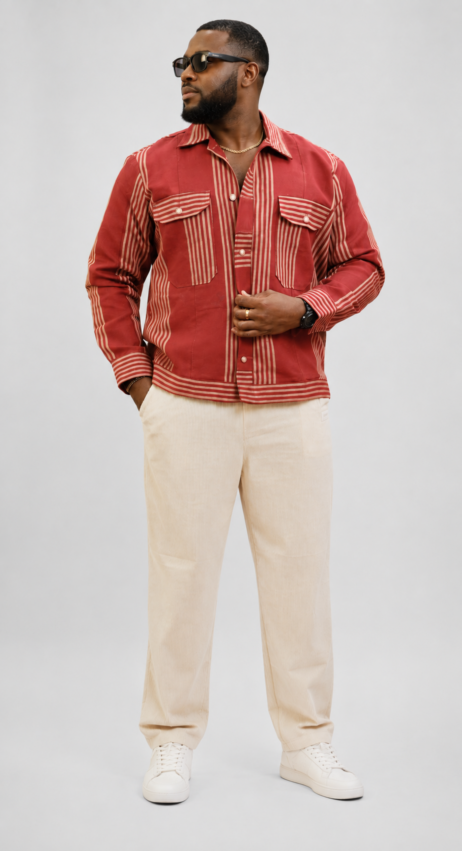 Adé Striped Asooke Jacket (Men)